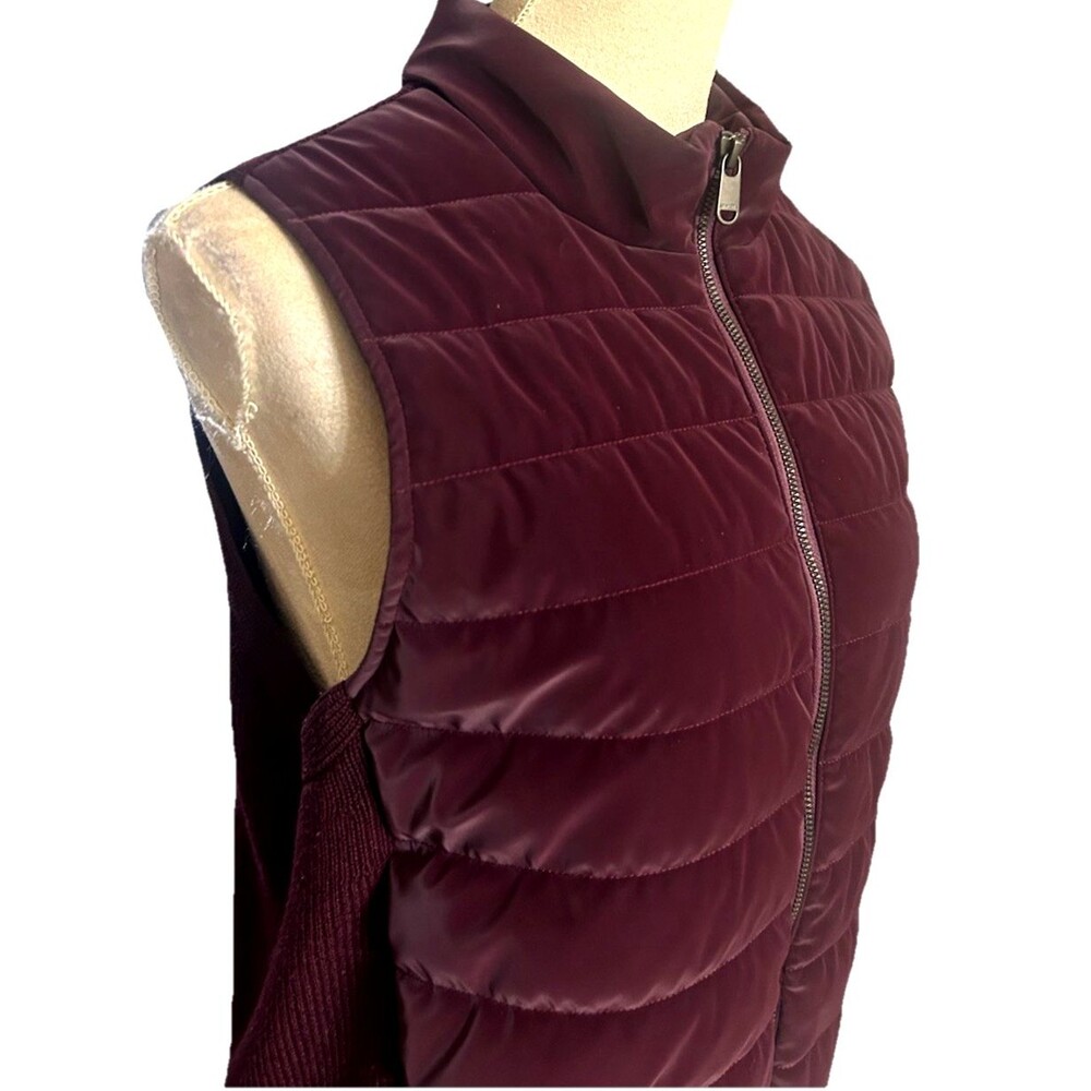 Athleta Vest Womens Sz L Burgundy Puffer Hybrid Hanover Spiced Cabernet - Picture 3 of 9